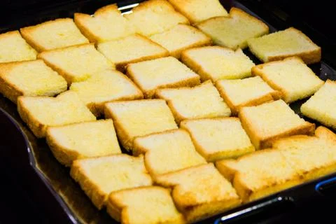 Crispy bread garlic or Crispy Bread Butter Sugar Stock Photos