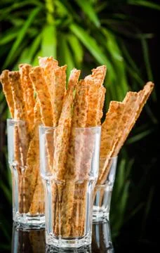 Crispy bread sticks Stock Photos
