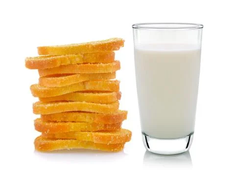 Crispy Bread on white background Stock Photos