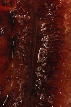 Crispy breakfast desert snack pattern. Fried banana background. Sweet natural Foto stock