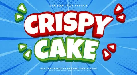 Crispy Cake Snack Style Editable Text effect Illustrazione stock