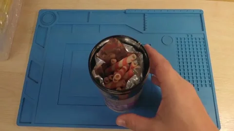 Crispy candy in an iron jar Stock Footage 168346330