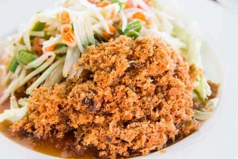 Crispy catfish salad. Stock Photos