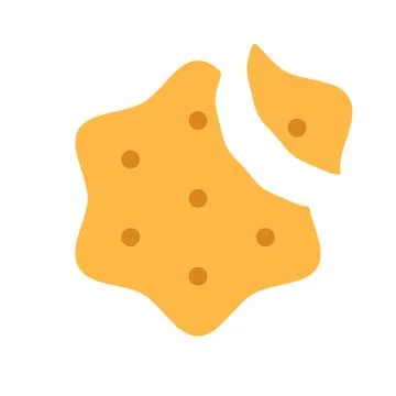 Crispy cheese cracker with missing bite Stock Illustration