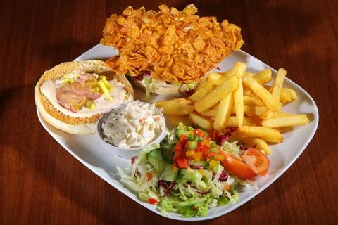 Crispy chicken burger Stock Photos