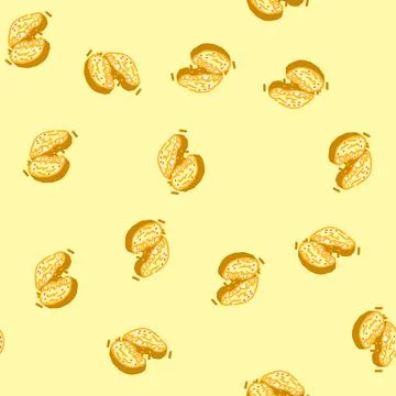 Crispy chicken fried isometric icon seamless pattern Illustrazione stock