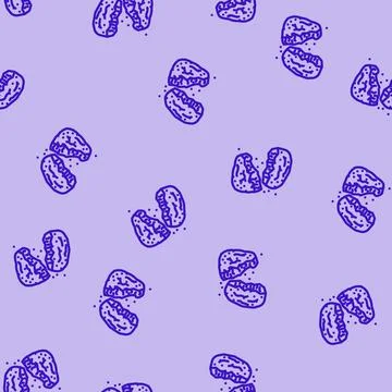 Crispy chicken fried line vector seamless pattern 스톡 일러스트