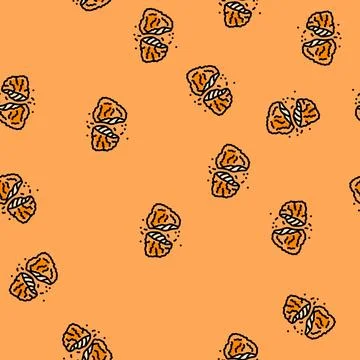 Crispy chicken fried vector seamless pattern Illustrazione stock