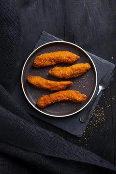 Crispy chicken steaks Stock Photos