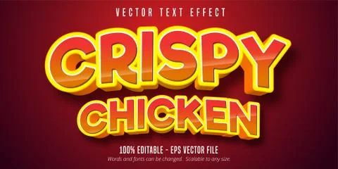 Crispy chicken text, comic style text effect Stock Illustration