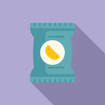 Crispy chips food icon flat vector. Snack pack イラスト素材