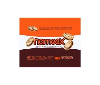 Crispy Chocolate Biscuits Packaging Illustrazione stock