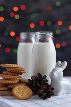 Crispy cracker with milk Foto stock