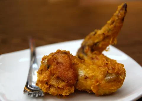 Crispy Deep Fried Chicken Wing Stock Photos