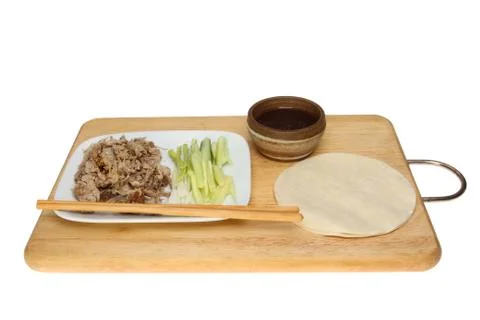 Crispy duck pancakes Stock Photos