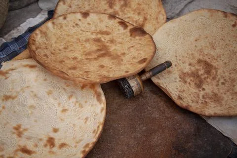 Crispy forms of bread in uzbekistan Stock-Fotos