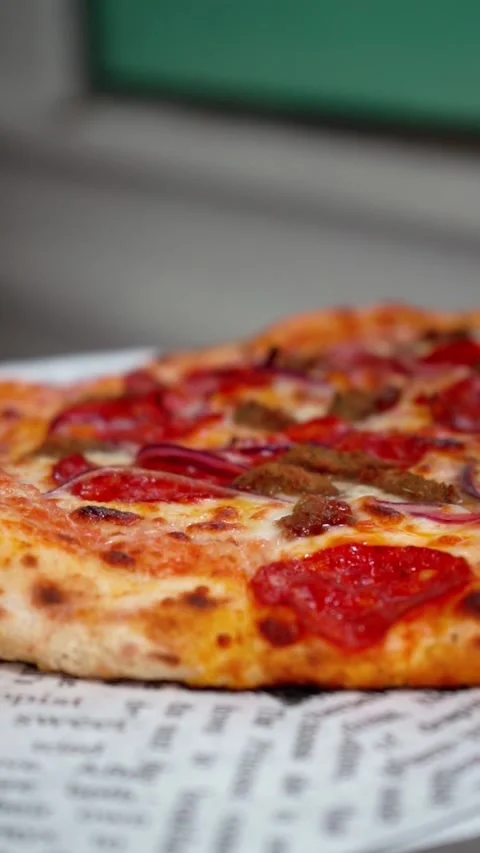 Crispy fresh pizza crust Stock Footage 298725417