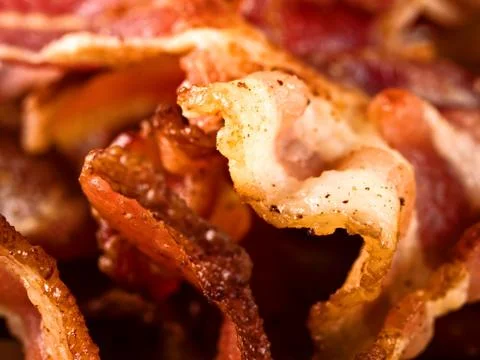 Crispy fried bacon Stock Photos