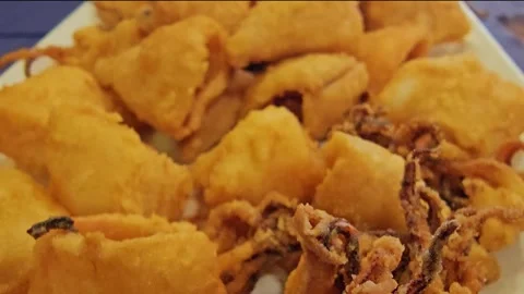 Crispy Fried Calamari Stock Footage 314461898