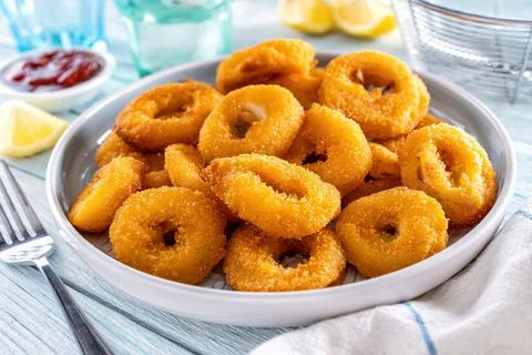 Crispy Fried Calamari Stock Photos