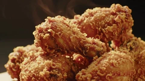 Crispy Fried Chicken Close-Up Cinematic 4K Video for Fast Food Brands and Restau Stock Footage 326355195