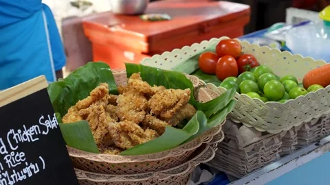 Crispy Fried Chicken Display Stock Footage 266701408