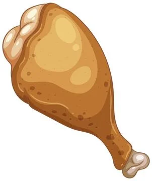 Crispy Fried Chicken Drumstick Vector Illustration Illustrazione stock