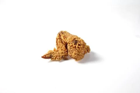 Crispy Fried Chicken Isolated on White Background Stock Photos