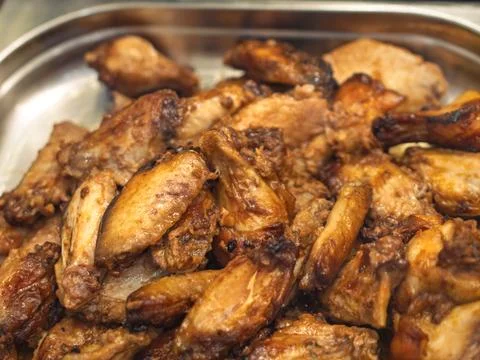 Crispy Fried Chicken Wings Platter for Appetizing Meals Stock Photos