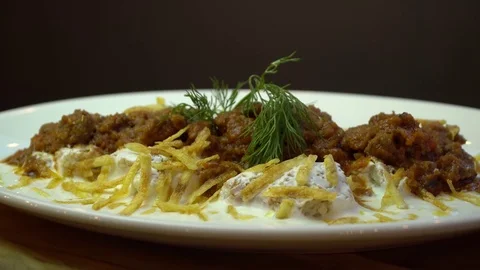 Crispy fried kebab, rotating shot Stock Footage 69843484