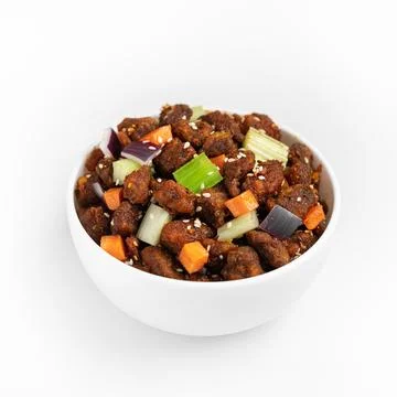 Crispy fried lamb with vegetables Stock Photos