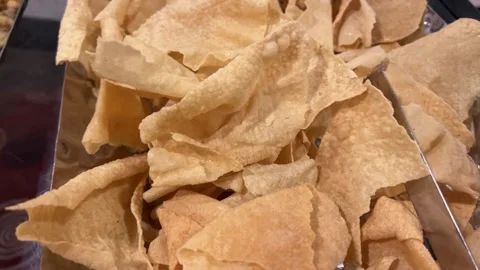 Crispy Fried papad. Closeup shot. Stock Footage 293271351