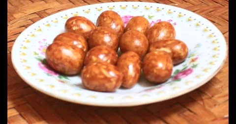 Crispy fried peanuts Stock Footage 296485680