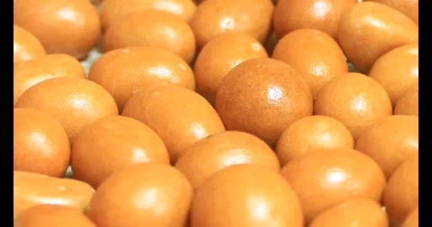 Crispy fried peanuts on plate Stock Footage 296484889