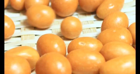 Crispy fried peanuts on plate Stock Footage 296484995