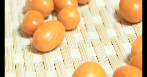 Crispy fried peanuts on plate Stock Footage 296485011