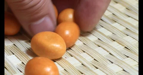 Crispy fried peanuts on plate Stock Footage 296485013