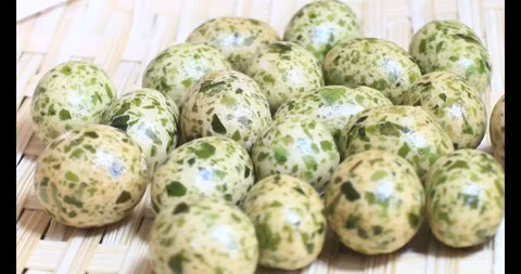 Crispy fried peanuts on plate Stock Footage 296567777