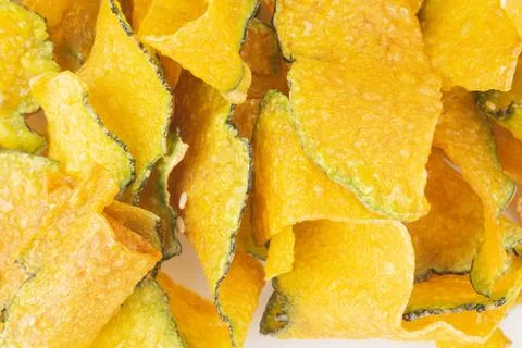 Crispy fried pumpkin thai texture background Stock Photos