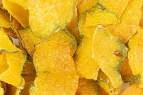 Crispy fried pumpkin thai texture background Stock Photos