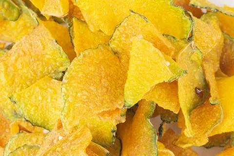 Crispy fried pumpkin thai texture background Stock Photos