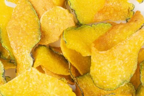 Crispy fried pumpkin thai texture background Stock Photos