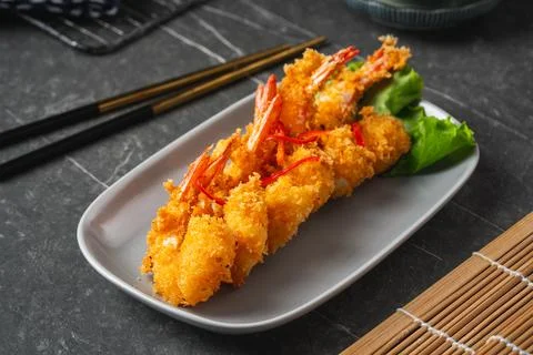 Crispy fried shrimp Stock-Fotos
