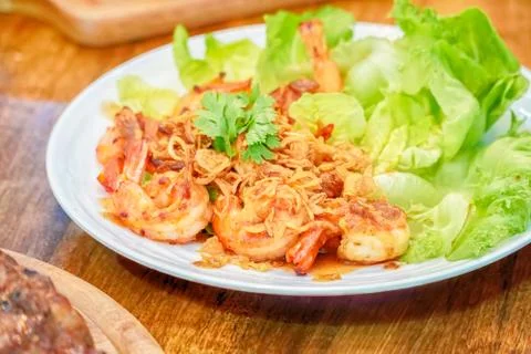 Crispy fried shrimps Stock Photos