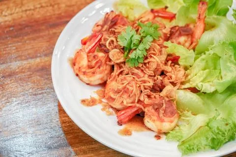 Crispy fried shrimps Stock Photos