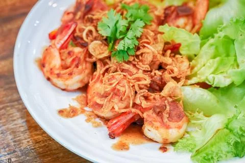 Crispy fried shrimps Stock Photos