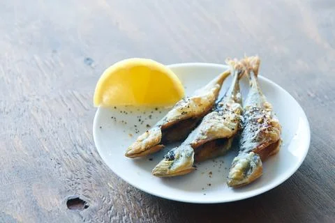 Crispy Fried Small Fish: A Taste of Spanish Tapas Stock Photos