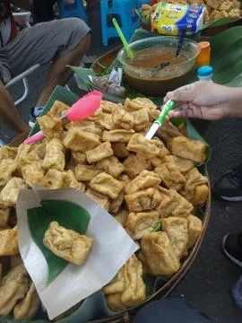 Crispy fried tofu Stock Photos