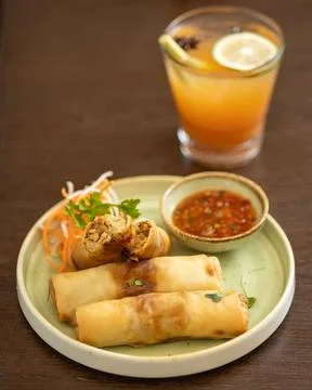 Crispy golden spring rolls 04 Stock Photos