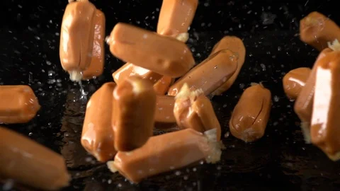 Crispy intestine Fall Down In Slow Motion -1080P Stock Footage 111637732